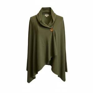 Joseph A Women's Assymetrical Cardigan Wrap Olive